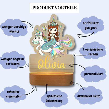Personalisiertes Nachtlicht Einhorn "Luna"