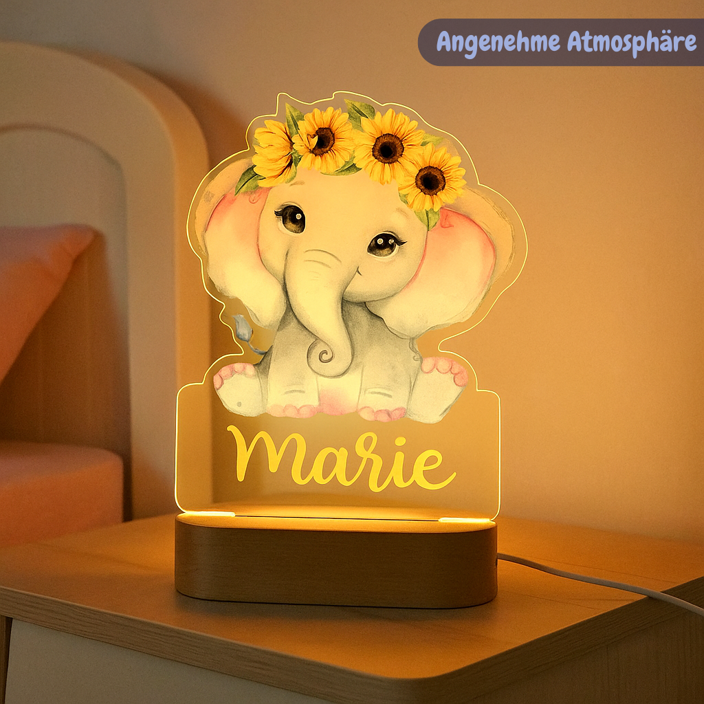 Personalisiertes Nachtlicht Elefant "Sunny"