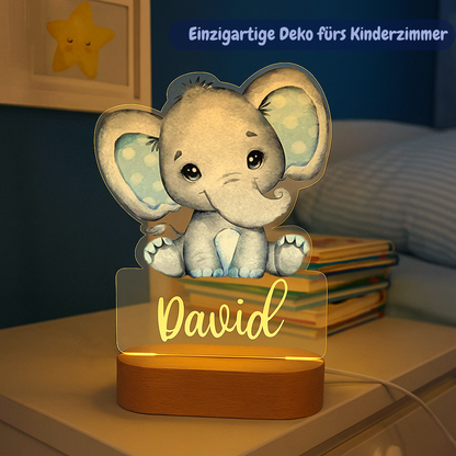Personalisiertes Nachtlicht Elefant "Elmo"