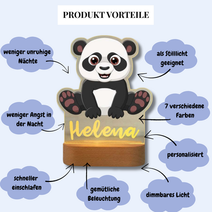 Personalisiertes Nachtlicht Panda "Bao"