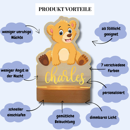 Personalisiertes Nachtlicht Bär "Bruno"
