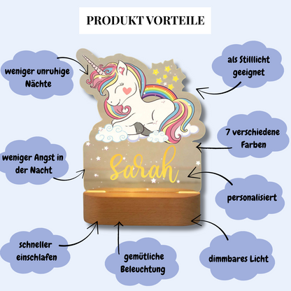 Personalisiertes Nachtlicht Einhorn"Freya"