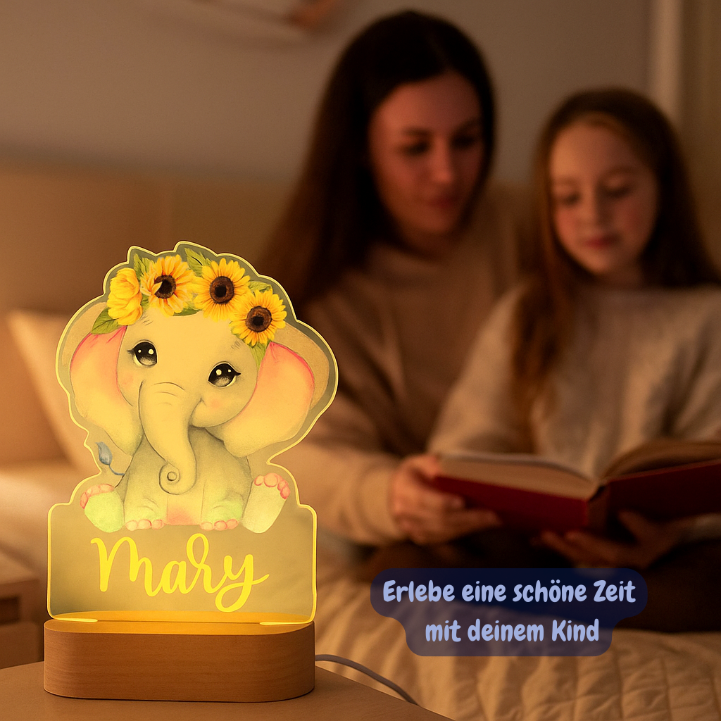 Personalisiertes Nachtlicht Elefant "Sunny"