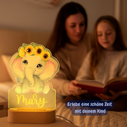 Personalisiertes Nachtlicht Elefant "Sunny"