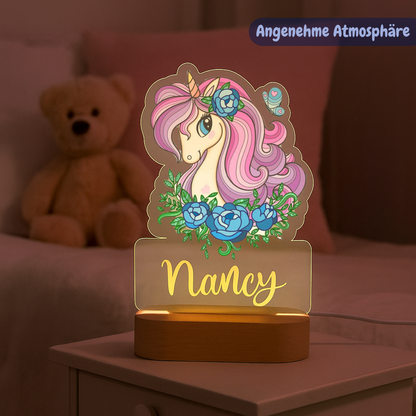 Personalisiertes Nachtlicht Einhorn "Flora"