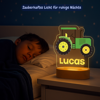 Personalisiertes Nachtlicht Traktor "Brummi"