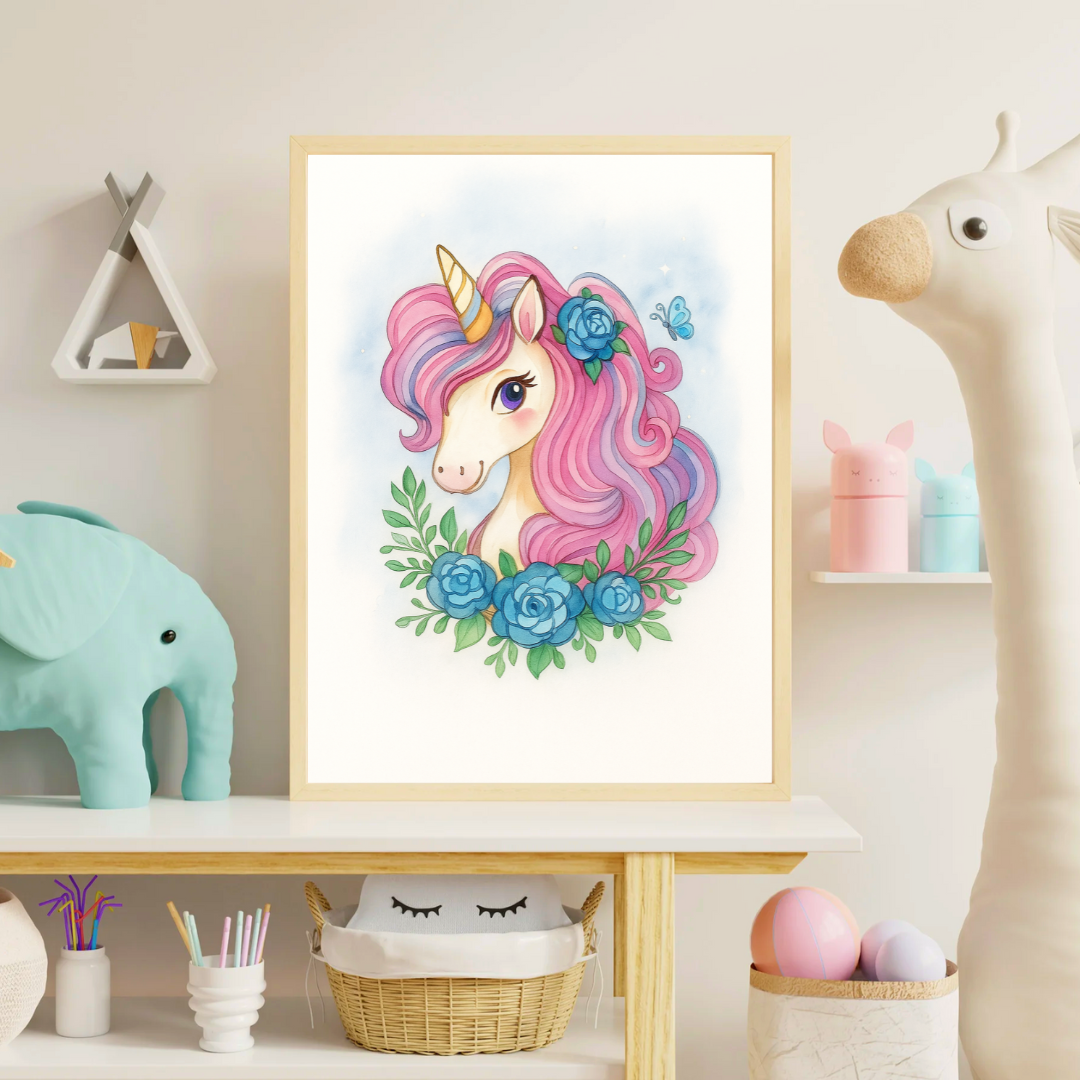 Poster Einhorn Flora