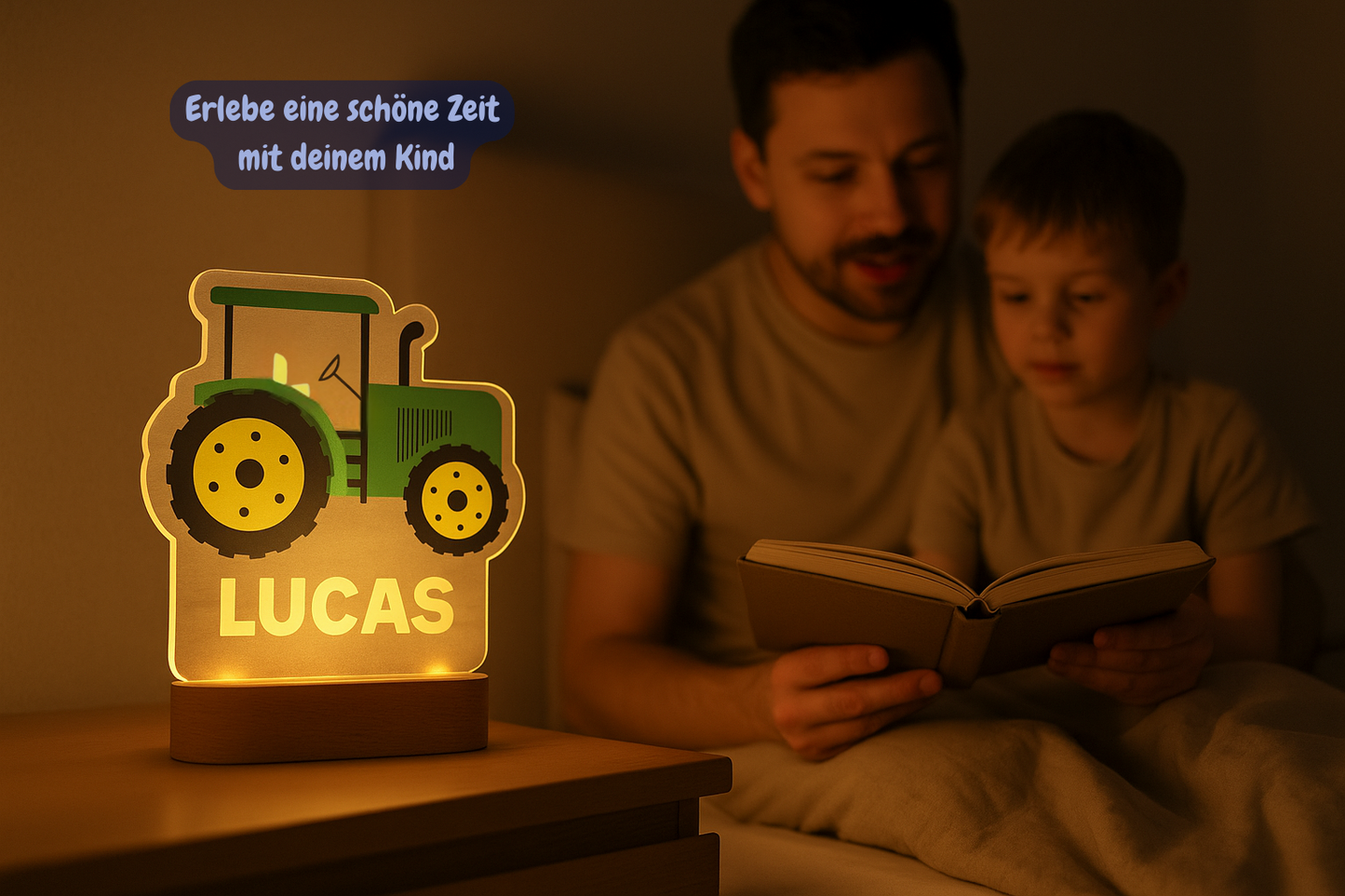 Personalisiertes Nachtlicht Traktor "Brummi"
