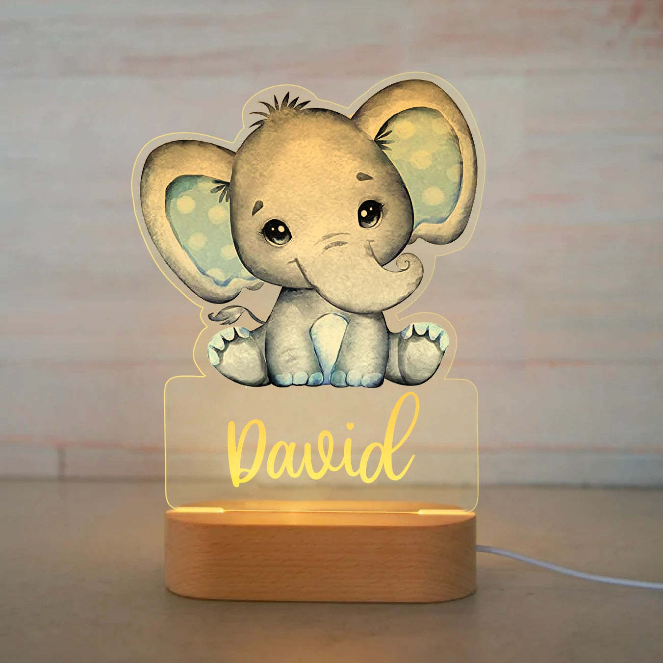 Personalisiertes Nachtlicht Elefant "Elmo"