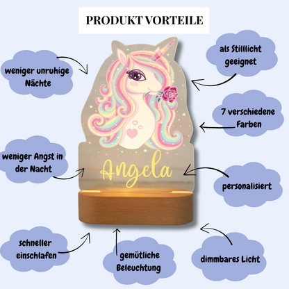 Personalisiertes Nachtlicht Einhorn "Stella"